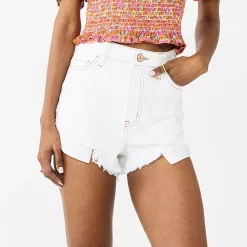 Juniors' SO® Super High-Rise Cutoff Shortie Shorts 13 Juniors' SO® Super High-Rise Cutoff Shortie Shorts -Cheap SO Store 5556980 White