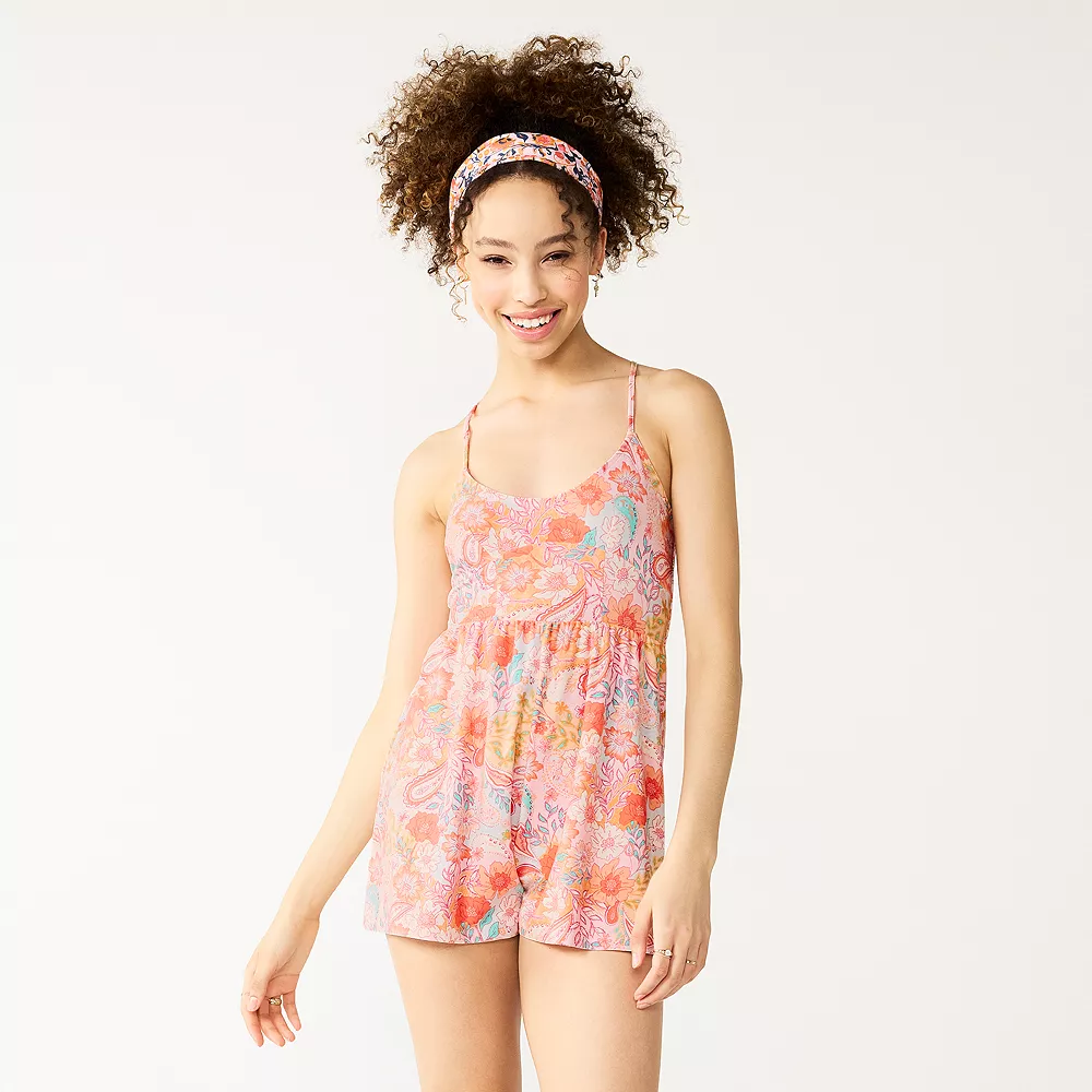 Juniors' SO® Scoopneck Skater Fit Romper 3 Juniors' SO® Scoopneck Skater Fit Romper