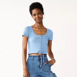 Juniors' SO® Cropped Front Lace-Up Top -Cheap SO Store 5561231 Baron Rver