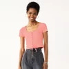 Juniors' SO® Cropped Front Lace-Up Top -Cheap SO Store 5561231 Coral Shore