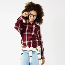 Juniors' SO® Long Sleeve Button Down Shirt