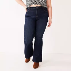 Juniors' Plus Size SO® High-Rise Flare Jeans