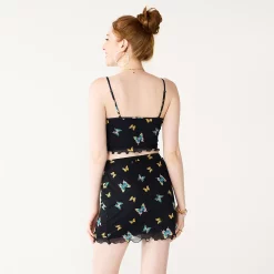 Juniors' SO® Lace Trim Print Mini Skirt -Cheap SO Store 5571676 ALT