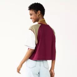 Juniors' SO® Short Sleeve Raglan Varsity Tee -Cheap SO Store 5572904 ALT