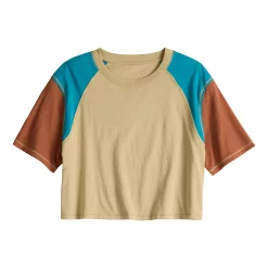 Juniors' SO® Short Sleeve Raglan Varsity Tee -Cheap SO Store 5572904 ALT5