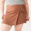 Juniors' Plus Size SO® Double Knot Wrap Mini Skirt -Cheap SO Store 5578084 Puebla Brown