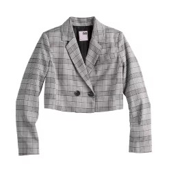 Juniors' SO® Cropped Plaid Button Blazer 7 Juniors' SO® Cropped Plaid Button Blazer -Cheap SO Store 5579423 ALT5