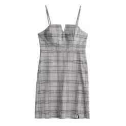 Juniors' SO® Front Notch Plaid Mini Dress -Cheap SO Store 5579425 ALT5