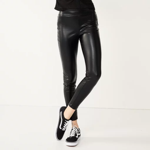 Juniors' SO® High-Rise Ponte Leggings -Cheap SO Store 5583885 Faux Leather