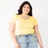 Juniors' Plus Size SO® Cinch Front Cropped Top 2 Juniors' Plus Size SO® Cinch Front Cropped Top -Cheap SO Store 5585499 Lemon Mist
