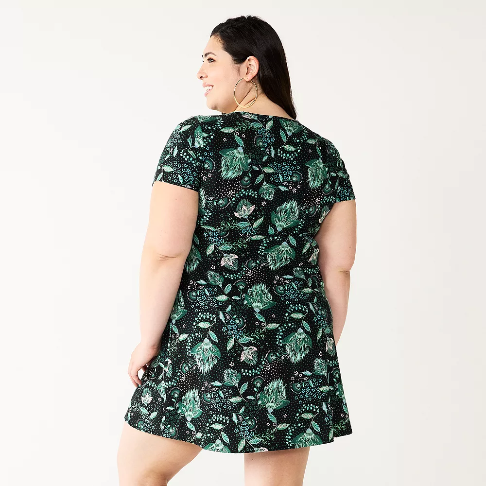 Juniors' Plus Size SO® Cinched Front Fit & Flare Peasant Dress 7 Juniors' Plus Size SO® Cinched Front Fit & Flare Peasant Dress - Image 5