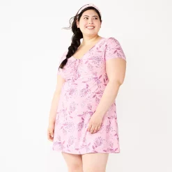 Juniors' Plus Size SO® Cinched Front Fit & Flare Peasant Dress 9 Juniors' Plus Size SO® Cinched Front Fit & Flare Peasant Dress -Cheap SO Store 5586420 Purple Folk Floral
