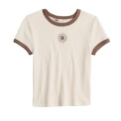 Juniors' SO® Cropped Ribbed Ringer Tee -Cheap SO Store 5588525 ALT5