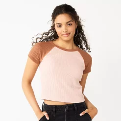 Juniors' SO® Cropped Raglan Tee -Cheap SO Store 5588527 Neda Lavender