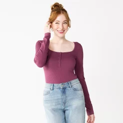 Juniors' SO® Button-Front Bodysuit -Cheap SO Store 5588890 Waylan Berry