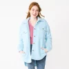 Juniors' SO® Oversized Teddy Sherpa Shacket 2 Juniors' SO® Oversized Teddy Sherpa Shacket -Cheap SO Store 5635419 Light Blue