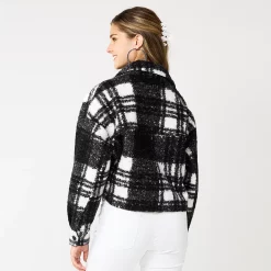 Juniors' SO® Cropped Shacket -Cheap SO Store 5635421 ALT