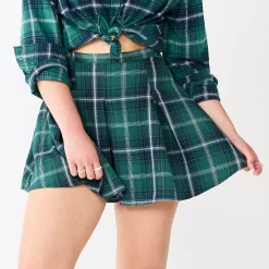 Juniors' SO® Pleated High-Rise Mini Skirt 19 Juniors' SO® Pleated High-Rise Mini Skirt -Cheap SO Store 5636560 Dark Green Plaid