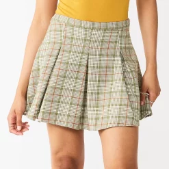 Juniors' SO® Pleated High-Rise Mini Skirt 17 Juniors' SO® Pleated High-Rise Mini Skirt -Cheap SO Store 5636560 Olive Plaid