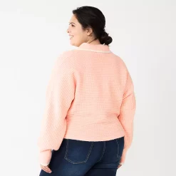 Juniors' Plus Size SO® Polo Pullover Sweater -Cheap SO Store 5653768 ALT