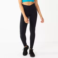 Juniors' SO® High-Rise Crossover Sporty Leggings -Cheap SO Store 5662893 Black Luxe