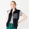Juniors' SO® Sherpa Vest -Cheap SO Store 5675921 Black Luxe