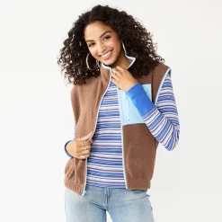 Juniors' SO® Sherpa Vest -Cheap SO Store 5675921 Heirloom Brown