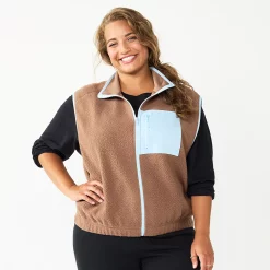 Juniors' Plus Size SO® Cozy Sherpa Zip-Up Vest -Cheap SO Store 5676291 Heirloom Brown