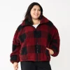 Juniors' Plus Size SO® Sherpa Full Zip Jacket 2 Juniors' Plus Size SO® Sherpa Full Zip Jacket -Cheap SO Store 5679282 Maroon Black Buffalo