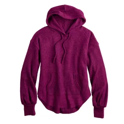 Juniors' SO® Balloon Sleeve Solid Hoodie -Cheap SO Store 5685563 ALT5