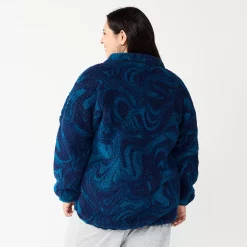 Juniors' Plus Size SO® Quarter Zip Sherpa Jacket -Cheap SO Store 5686225 ALT