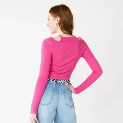 Juniors' SO® Cropped Shoulder Cutout Top -Cheap SO Store 5691525 ALT