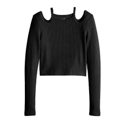 Juniors' SO® Cropped Shoulder Cutout Top -Cheap SO Store 5691525 ALT5