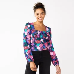 Juniors' SO® Cropped Bustier Top -Cheap SO Store 5696251 Black Multi