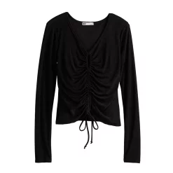 Juniors' SO® Solid Ruched Cutout Top -Cheap SO Store 5703520 ALT5