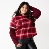 Juniors' Plus Size SO® Fashion Flannel Shirt -Cheap SO Store 5711970 Red Plaid
