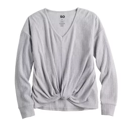 Juniors' SO® Ribbed Front Twist Top -Cheap SO Store 5736217 ALT5