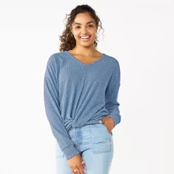 Juniors' SO® Ribbed Front Twist Top -Cheap SO Store 5736217 Nile Lilly