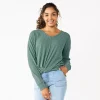 Juniors' SO® Ribbed Front Twist Top -Cheap SO Store 5736217 Unique Green
