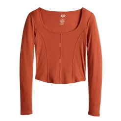 Juniors' SO® Cropped Seam Top -Cheap SO Store 5738968 ALT5