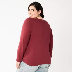 Juniors' Plus Size SO® Classic Long Sleeve Top -Cheap SO Store 5753842 ALT
