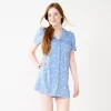 Juniors' SO® Collared Button Front Shirtdress -Cheap SO Store 5858910 Blue Check