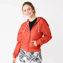 Juniors' SO® Favorite Long Sleeve Zip-Up Hoodie 11 Juniors' SO® Favorite Long Sleeve Zip-Up Hoodie -Cheap SO Store 6171409 Orange Cactus