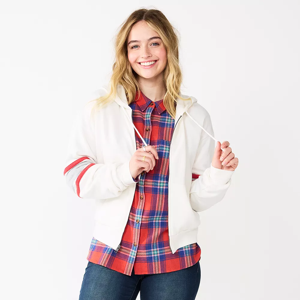 Juniors' SO® Favorite Long Sleeve Zip-Up Hoodie 5 Juniors' SO® Favorite Long Sleeve Zip-Up Hoodie - Image 3