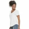 Juniors' SO® Favorite V-Neck Short Sleeve Tee -Cheap SO Store 6171841 Modern White